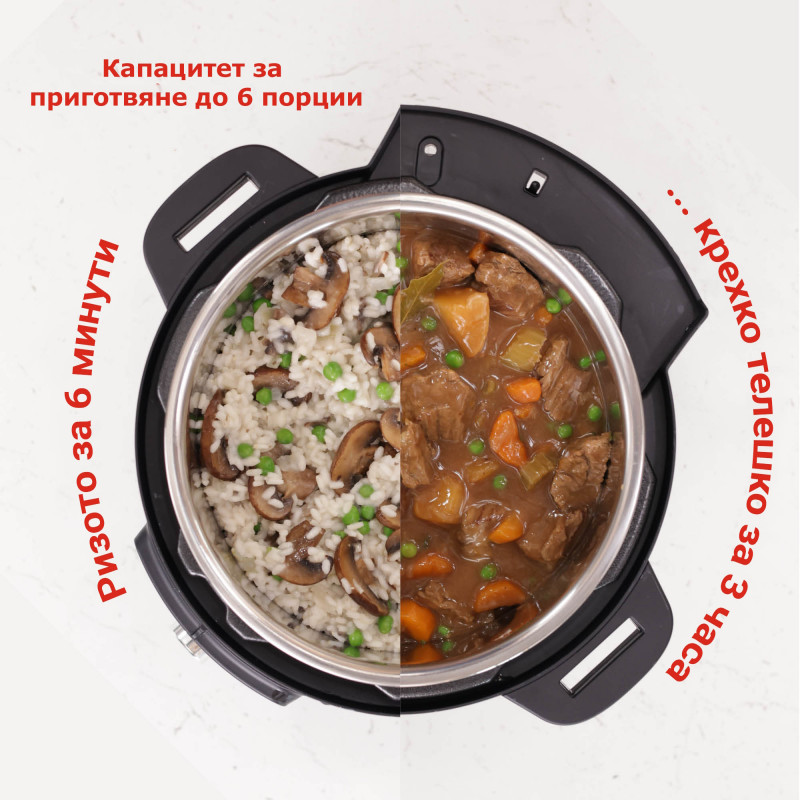 Instant Pot Duo Plus Whisper Quiet 112307901, 1000 W, 5.7 L, 9 programe, Start întârziat, Afișaj LCD, Negru