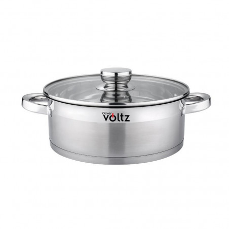 Oala cu capac Oliver Voltz OV51210Q22, 3 L, 22 x 8 cm, Inductie, Otel inoxidabil, Inox