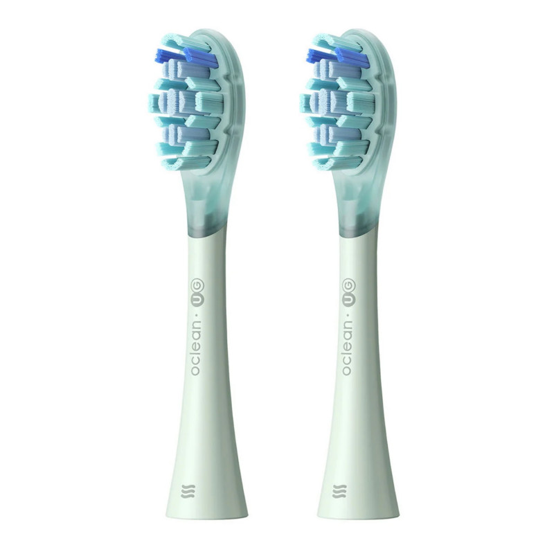 Set 2 capete de schimb pentru periutele de dinti electrice Oclean Ultra Gum Care, Soft, Gentle Cleaning, DuPont, FlexFit, Verde