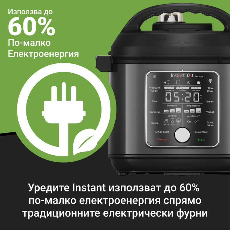 Instant Pot Pro Plus 112020101, 1200W, 5.7 l, 10 programe, control WiFi, oțel inoxidabil, negru