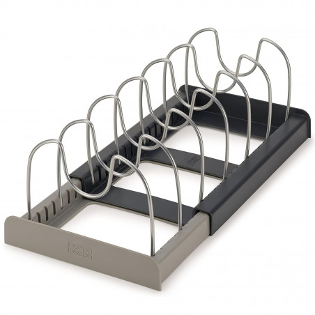 Organizator de vase Joseph Joseph 85167, 7 Separatoare reglabile, Extensibil, Gri/Negru