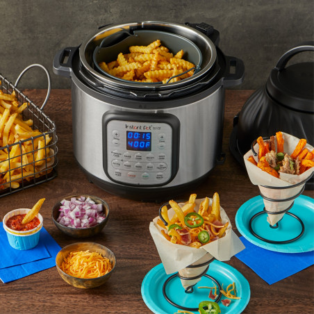 Instant Pot Duo Crisp + Air Fryer 140004201, 1500 W, 8 L, 11 programe, coș Air Fryer, EvenCrisp, Inox