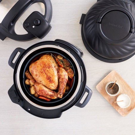 Instant Pot Duo Crisp + Air Fryer 140004201, 1500 W, 8 L, 11 programe, coș Air Fryer, EvenCrisp, Inox