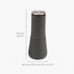 Set 2 rasnite sare si piper Joseph Joseph 95036, 2 piese, Utilizare mecanica, Mecanism ceramic, Reglare grad, Fara BPA, Alb/Gri