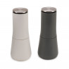 Set 2 rasnite sare si piper Joseph Joseph 95036, 2 piese, Utilizare mecanica, Mecanism ceramic, Reglare grad, Fara BPA, Alb/Gri