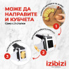 Feliator cartofi Izibizi PS-321B, Otel inoxidabil, Varfuri din cauciuc, Fara BPA, alb/negru