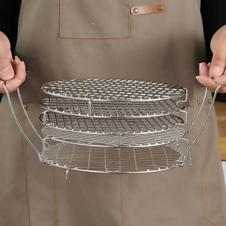 Uscator multifuncțional Izibizi, 20.8x12.6 cm, 5 nivele, Otel inoxidabil, Inox
