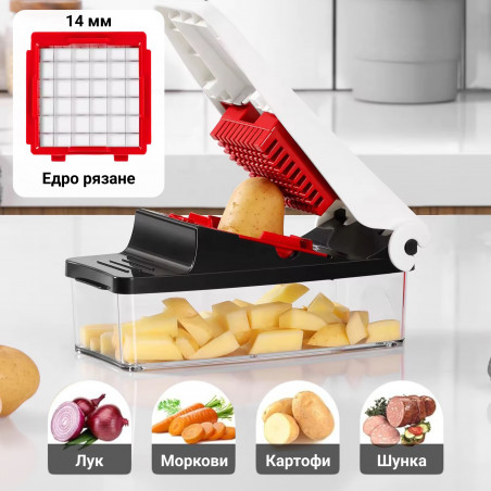 Presă multifuncțională Izibizi PS-331A, 1,2 l, 2 lame, oțel inoxidabil, picioare de cauciuc, fără BPA, alb/negru