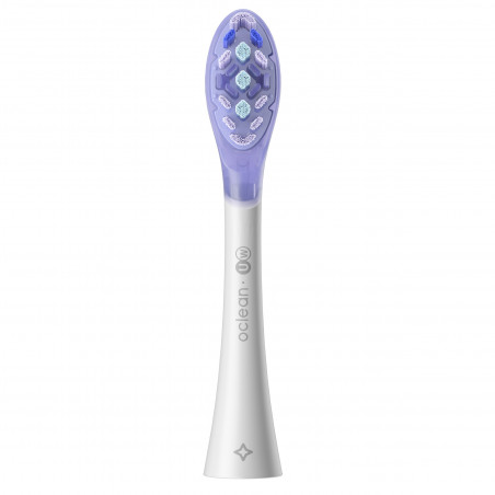 Set 2 capete de schimb pentru periutele de dinti electrice Oclean Ultra White, Hard, For Whitening, DuPont, FlexFit, Alb