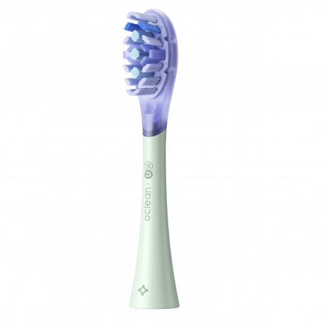 Set 2 capete de schimb pentru periuta de dinti electrica Oclean Ultra White, Hard, White, DuPont, FlexFit, Verde