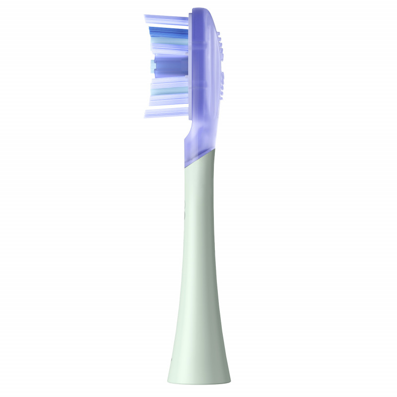 Set 2 capete de schimb pentru periuta de dinti electrica Oclean Ultra White, Hard, White, DuPont, FlexFit, Verde