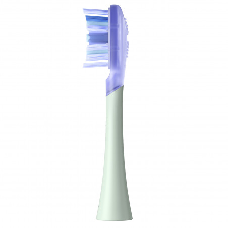 Set 2 capete de schimb pentru periuta de dinti electrica Oclean Ultra White, Hard, White, DuPont, FlexFit, Verde