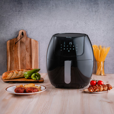 Friteuza cu aer cald Oliver Voltz OV51980F, 1800W, 7.7 L, 8 programe, Timer, Negru