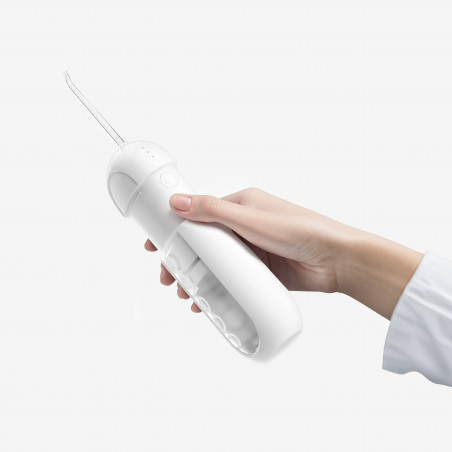 Irigator dental Oclean W10 Lite, 3 moduri, 2 duze, 1200 impulsuri/minut, Pana la 140 PSI, USB-C, Alb