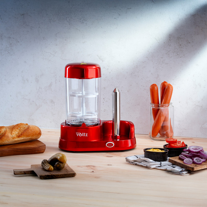 Aparat preparare hot dog Voltz OV51984A, 365W, Functie fierbere oua, Acoperire antiaderenta,