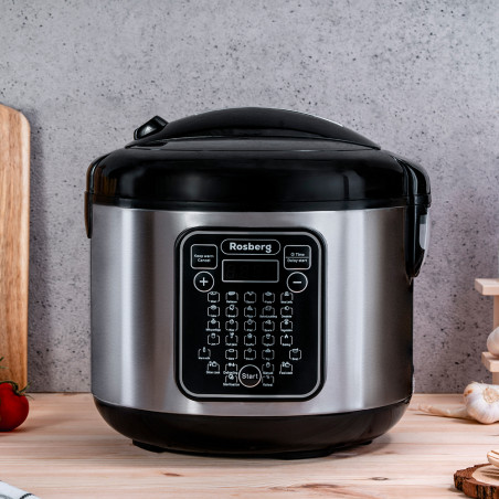 Multicooker cu 31 programe Rosberg R51985F5, 780W, 5L, Acoperite antiaderenta, Inox