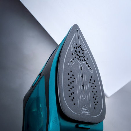 Fier de calcat cu aburi 2in1 Oliver Voltz OV51051C, 1800 W, 180 ml, Talpa ceramica, Calcare verticala, Termostat, Oprire automata, Turcoaz