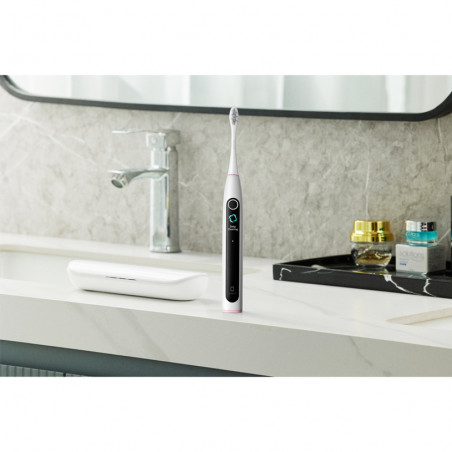 Periuta de dinti electrica Oclean X Lite, 72000 rpm, 5 moduri, Ecran tactil, Autonomie pana la 40 zile, Raportarea zonelor curatate, Gri deschis
