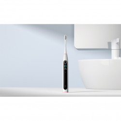 Periuta de dinti electrica Oclean X Lite, 72000 rpm, 5 moduri, Ecran tactil, Autonomie pana la 40 zile, Raportarea zonelor curatate, Gri deschis