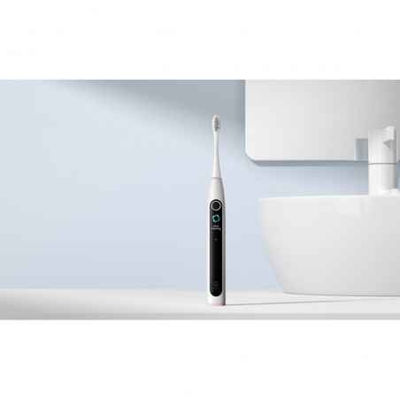 Periuta de dinti electrica Oclean X Lite, 72000 rpm, 5 moduri, Ecran tactil, Autonomie pana la 40 zile, Raportarea zonelor curatate, Gri deschis