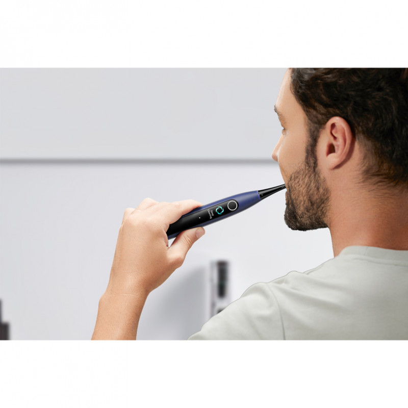Periuta de dinti electrica Oclean X Lite, 72000 rpm, 5 moduri, Ecran tactil, Autonomie pana la 40 zile, Raportarea zonelor curatate, Albastru inchis