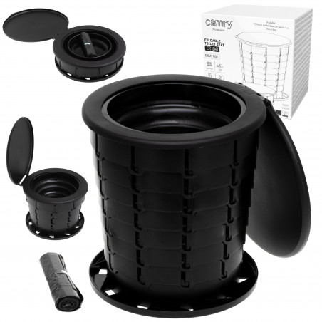 Toaletă portabila Camry CR 1041, 21L, 3in1 Design multifunctional, Pliabila, Negru