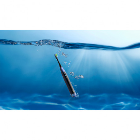 Periuta de dinti electrica Oclean X Lite Set, 72000 rpm, 5 moduri, Ecran tactil, Autonomie de pana la 40 zile, Raportarea zonelor curatate, Husa, Albastru inchis