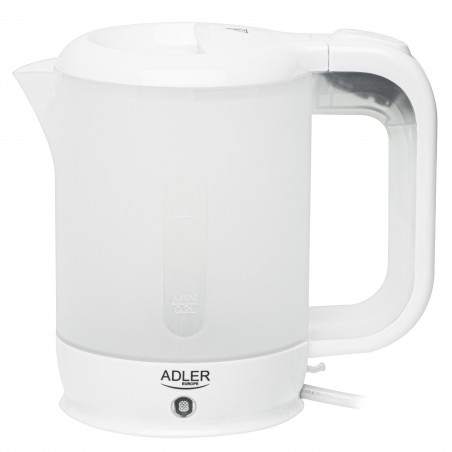 Cana electrica Adler AD 1381, 900W, 0,5 L, 2 cani si lingura, Protectie fierbere fara apa, Alb