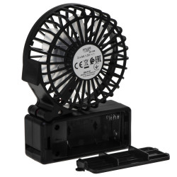 Ventilator portabil Adler AD 7336, Pliabil, 6,5 cm, 46,2 dB, 2xAA, Pala inclinata la 30°, Negru