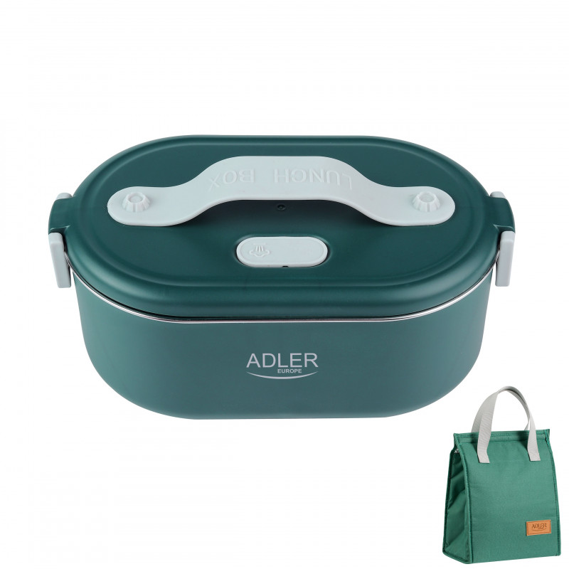 Cutie alimentara electrica Adler AD 4522, 45W, 0.8 L, Pana la 70°C, Recipient din otel inoxidabil, Geanta termica, Verde