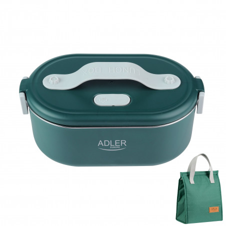 Cutie alimentara electrica Adler AD 4522, 45W, 0.8 L, Pana la 70°C, Recipient din otel inoxidabil, Geanta termica, Verde