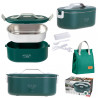 Cutie alimentara electrica Adler AD 4522, 45W, 0.8 L, Pana la 70°C, Recipient din otel inoxidabil, Geanta termica, Verde