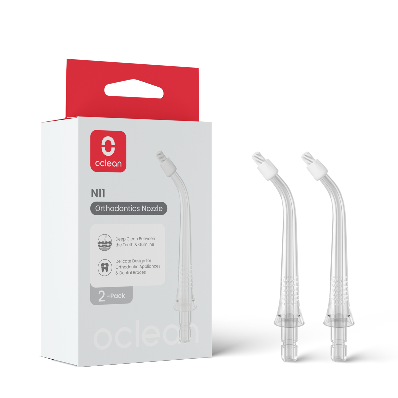 Set 2 capete ortodontice Oclean N11, compatibil cu W10, Curatare profunda, Transparent