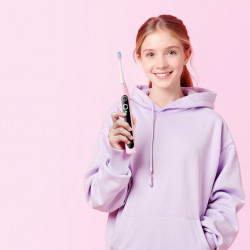 Periuta de dinti electrica pentru copii Oclean X Kids Set, 2.5W, 72000 rpm, 5 moduri, Timer, Autonomie până la 40 zile, Oclean OS, Tip C, Husa, Roz
