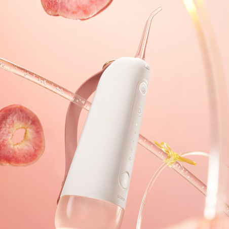 Irigator dentar Oclean W10, 5 moduri, 2 duze, 200 ml, 1400 impulsuri pe minut, IPX7, USB-C, roz