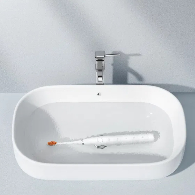 Periuta de dinti electrica pentru copii Oclean Flow S, 1.85W, 76000 rpm, 5 moduri, Timer, Autonomie pana la 180 zile, Tip-C, Suprafata antibacteriana, Alb
