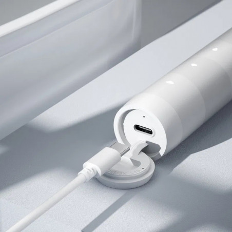 Periuta de dinti electrica pentru copii Oclean Flow S, 1.85W, 76000 rpm, 5 moduri, Timer, Autonomie pana la 180 zile, Tip-C, Suprafata antibacteriana, Alb