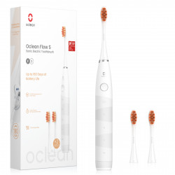 Periuta de dinti electrica pentru copii Oclean Flow S, 1.85W, 76000 rpm, 5 moduri, Timer, Autonomie pana la 180 zile, Tip-C, Suprafata antibacteriana, Alb