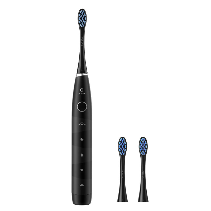 Periuta de dinti electrica Oclean Flow S, 1.85W, 76000 rpm, 5 moduri, Timer, Autonomie pana la 180 zile, Tip-C, Suprafata antibacteriana, Negru