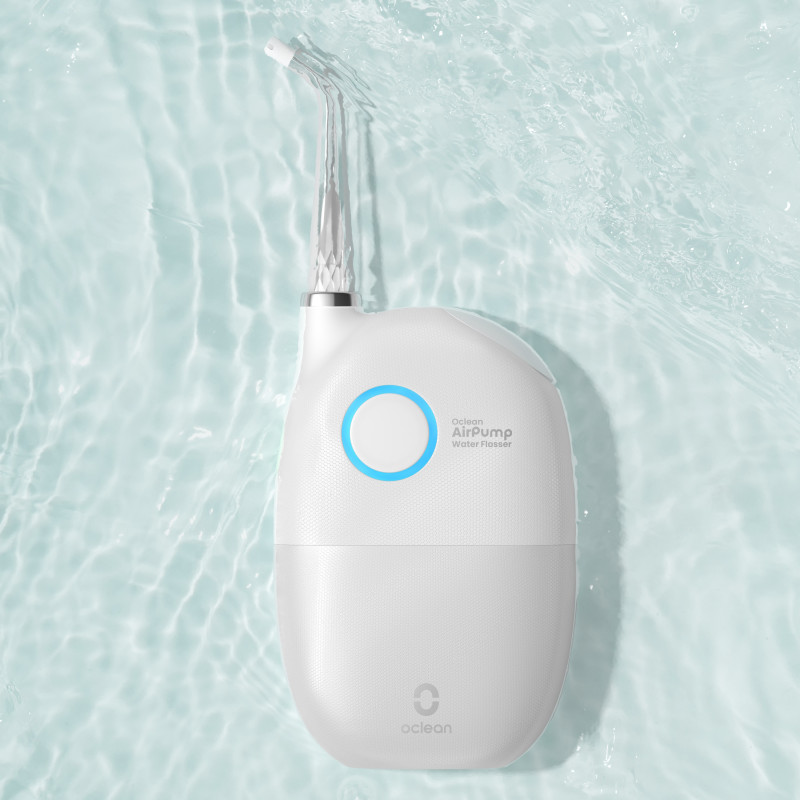 Dus dentar Oclean AirPump A10, 3 moduri, 2 duze, 40 zile autonomie, IPX7, USB-C, Gri