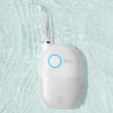 Dus dentar Oclean AirPump A10, 3 moduri, 2 duze, 40 zile autonomie, IPX7, USB-C, Gri