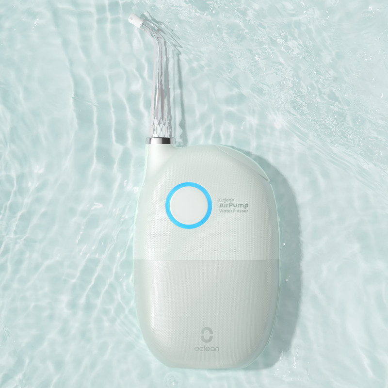 Irigator dentar Oclean AirPump A10, 3 moduri, 2 duze, 40 zile autonomie, IPX7, USB-C, Verde