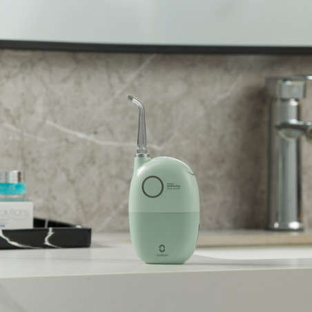 Irigator dentar Oclean AirPump A10, 3 moduri, 2 duze, 40 zile autonomie, IPX7, USB-C, Verde