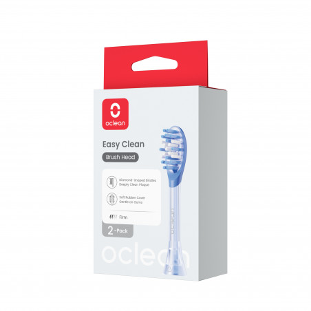Set 2 capete de rezerva pentru periuta de dinti Oclean Easy Clean P1K1, Hard, Strat de silicon, Albastru