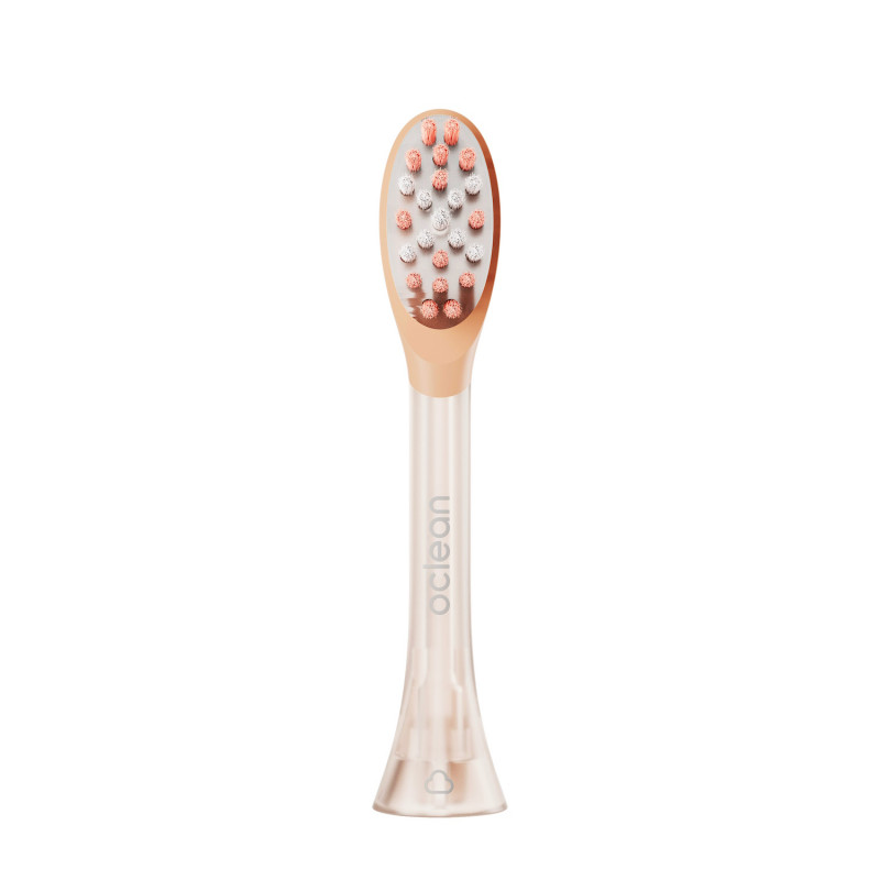 Set 2 capete de schimb pentru periuta de dinti Oclean Easy Clean P1K2, Tare, Acoperire cu silicon, Portocaliu