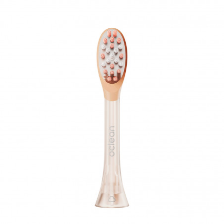 Set 2 capete de schimb pentru periuta de dinti Oclean Easy Clean P1K2, Tare, Acoperire cu silicon, Portocaliu