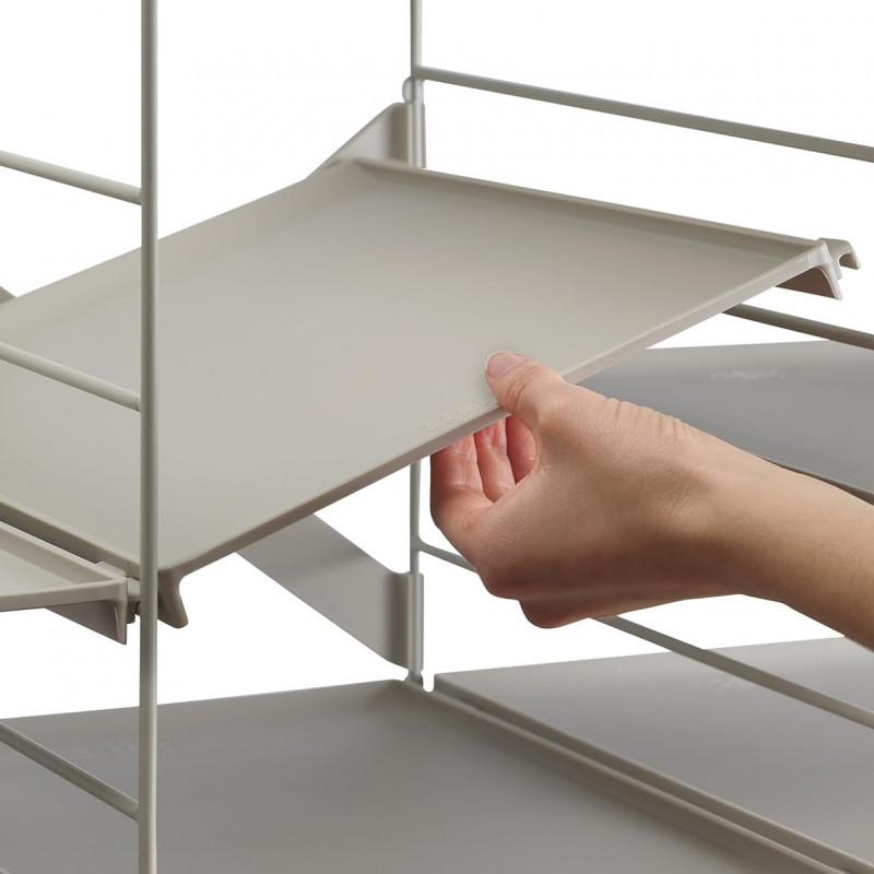 Raft reglabil pentru pantofi Joseph Joseph 55009, 12 perechi, 3 rafturi, Baza din otel, Ecru