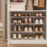 Raft reglabil pentru pantofi Joseph Joseph 55009, 12 perechi, 3 rafturi, Baza din otel, Ecru