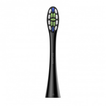 Set 6 capete de schimb pentru periuta de dinti electrica Oclean Professional Clean Brush Head, dur, Peri DuPont, Ingrijirea limbii, Negru