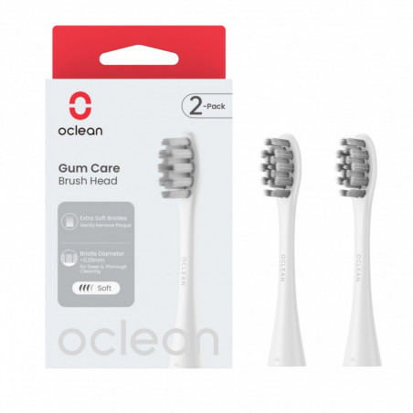 Set 2 capete de inlocuire pentru periuta de dinti electrica Oclean Gum Care, Peri moi, Cu varf dublu, Alb